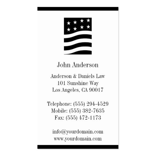 Attorney Lawyer Immigration Naturalization Law Business Card Templates (back side)