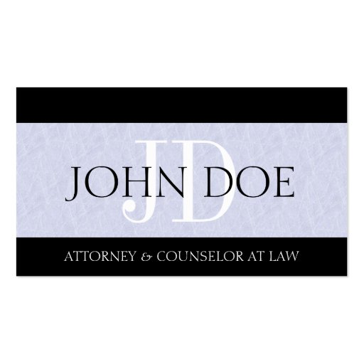 Attorney Lawyer Law Firm Monogram Light Blue Sky Business Cards (front side)