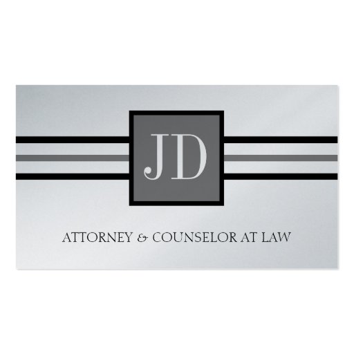 Attorney Lawyer Law Firm Monogram Platinum Paper Business Card Template