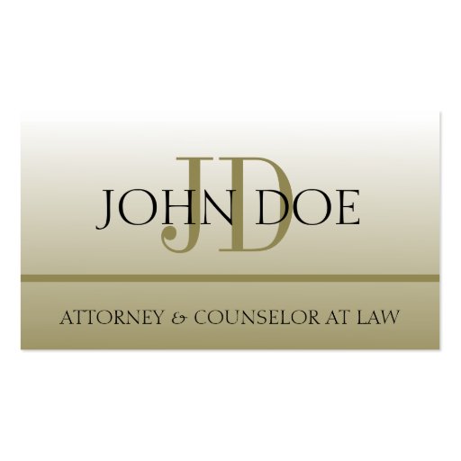 Attorney Lawyer Law Firm Office Monogram Gold Fade Business Card Templates (front side)
