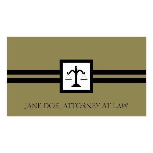Attorney Lawyer Law Firm Office Scale Antique Gold Business Cards (front side)