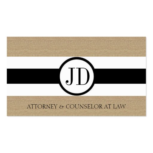 Attorney Lawyer Law Firm Ribbon Round Tan Marble Business Card Template (front side)