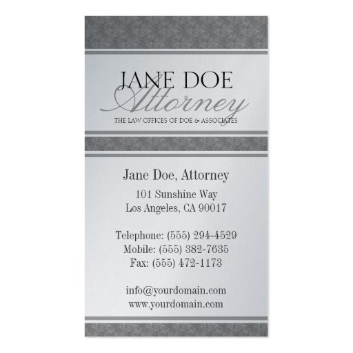 Attorney Lawyer Law Firm Script Blue Marble Platnm Business Card Templates (back side)