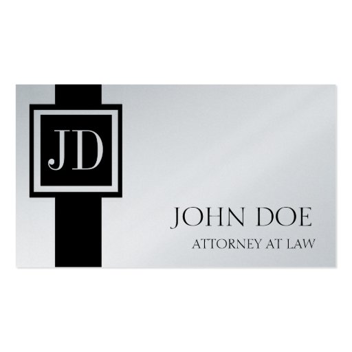 Attorney Lawyer Monogram - Available Letterhead - Business Card Templates (front side)