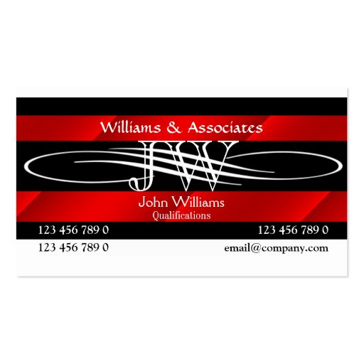 Attorney Lawyer monogram masculine Business Card (front side)