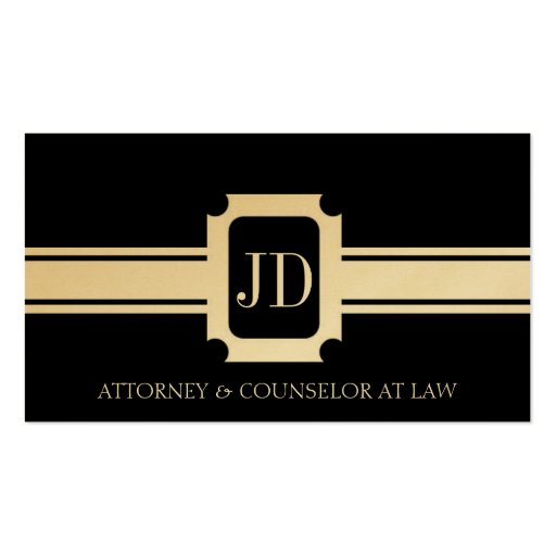 Attorney Lawyer Pendant Black Gold Ribbon Business Card Template (front side)