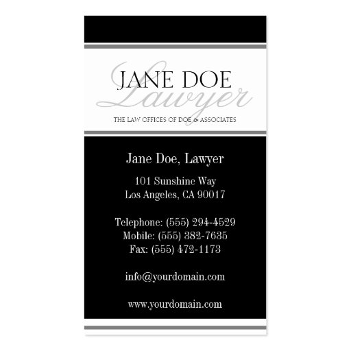 Attorney Lawyer Script - Available Letterhead - Business Cards (back side)