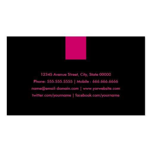 Attorney Modern Rose Pink Business Card Template (back side)