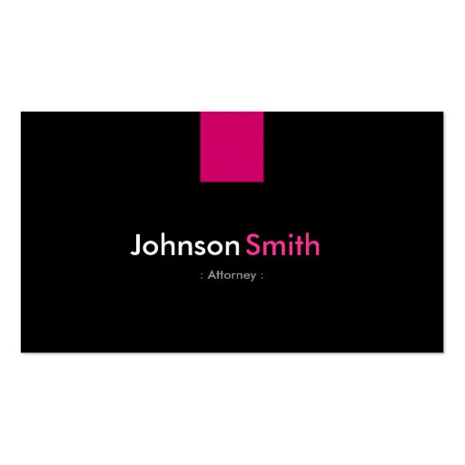 Attorney Modern Rose Pink Business Card Template (front side)