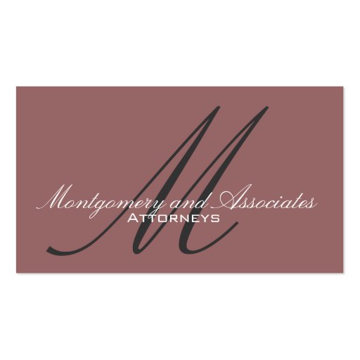 Attorney Monogram Customizable Business Card (front side)