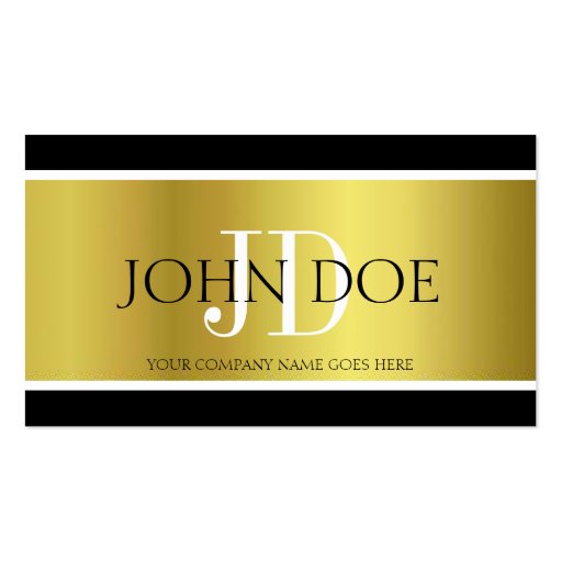 Attorney Monogram Gold Metallic Business Card Templates (front side)