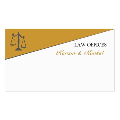 Attorney Office Clerk Law Business Card Templates (front side)