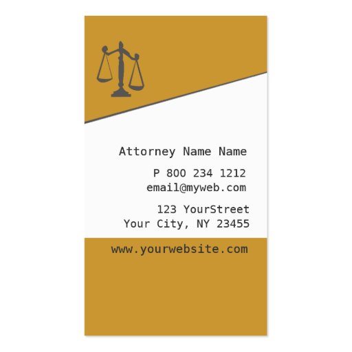 Attorney Office Clerk Law Business Card Templates (back side)