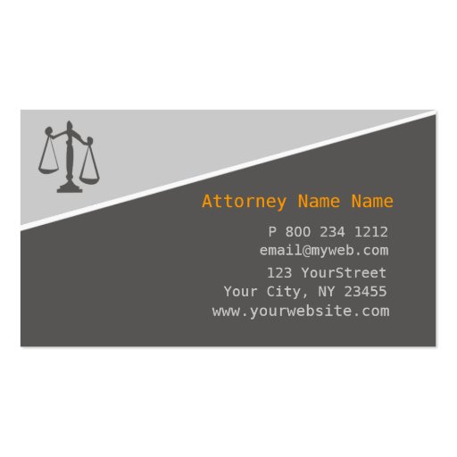 Attorney - Plain Justice Scales Business Card (back side)