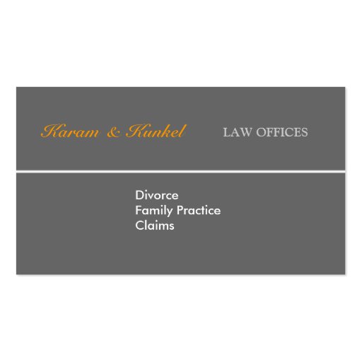 Attorney - Plain Justice Scales Business Card (front side)