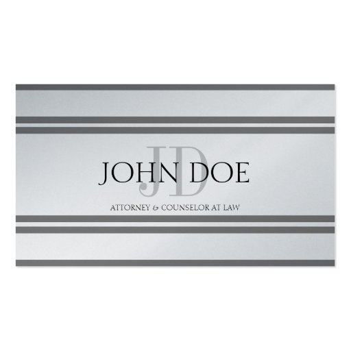 Attorney Platinum Deluxe Stripes Business Card Templates (front side)