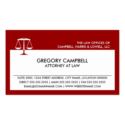 Attorney Red Business Cards