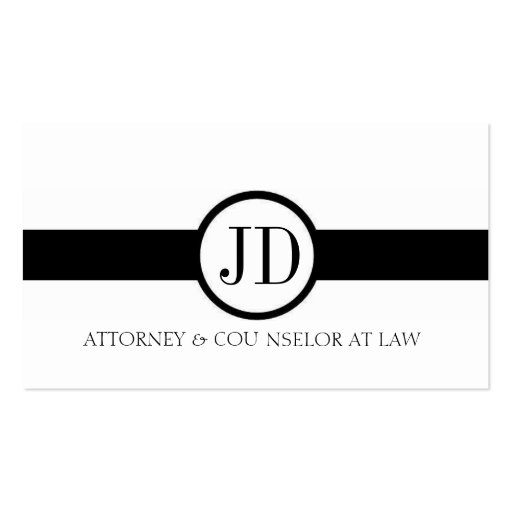 Attorney Ribbon Round Business Card (front side)