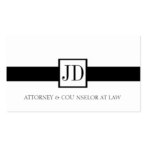 Attorney Ribbon Square - Available Letterhead - Business Card Template (front side)