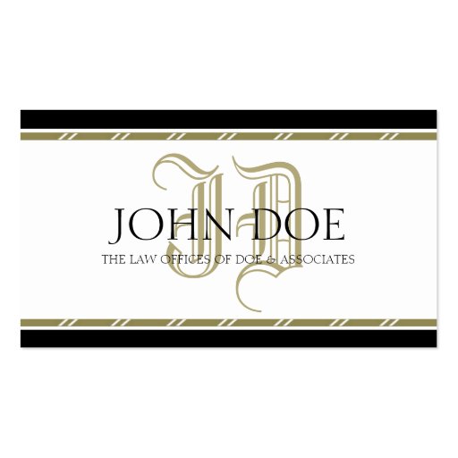 Attorney Roman Gold Monogram -AvailableLetterhead- Business Cards (front side)