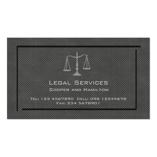 Attorney Scales of Justice Business Card (front side)