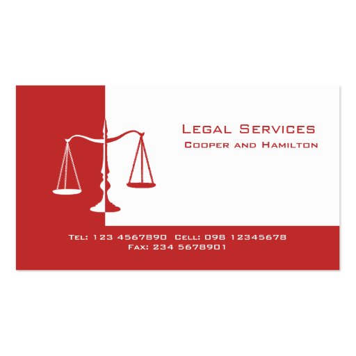 Attorney Scales of Justice Business Card Template