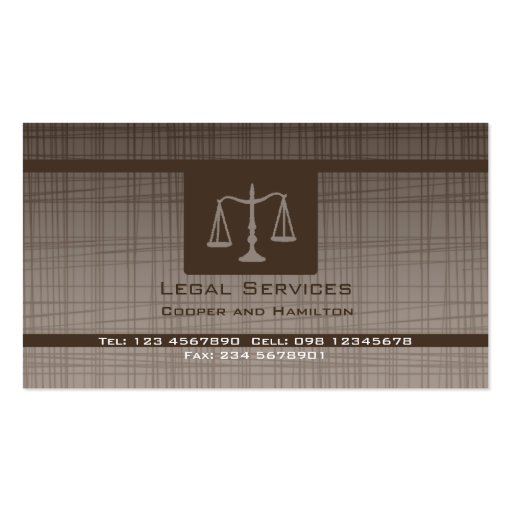 Attorney Scales of Justice Business Cards (front side)