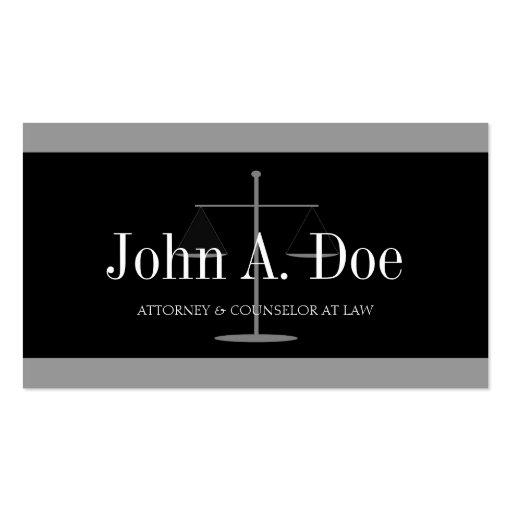 Attorney Silver Black Banner Business Card (front side)