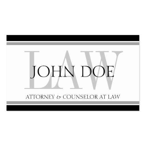 Attorney Silver LAW Business Card Templates (front side)
