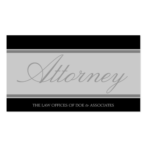 Attorney Silver Script/Banner Business Card (front side)
