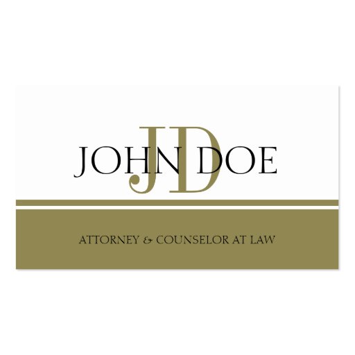 Attorney Stripes/Monogram Business Card Templates (front side)