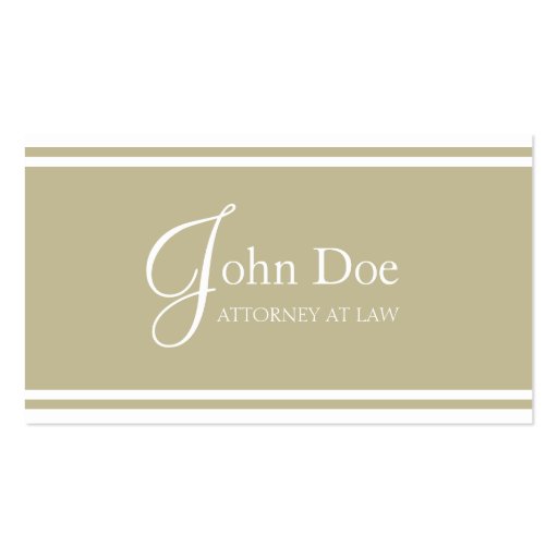 Attorney Tan Stripes Elegant Touch Business Card Templates (front side)