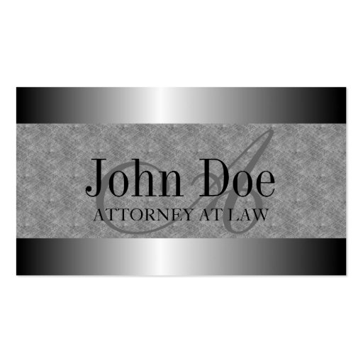 Attorney Texture Marble Silver Metal Metallic Business Card Template
