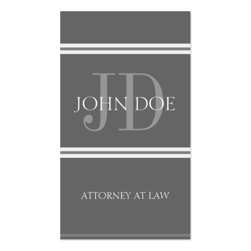 Attorney Vertical DG/DG Business Card Template (front side)