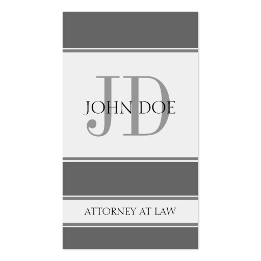 Attorney Vertical Grey Business Card Templates (front side)