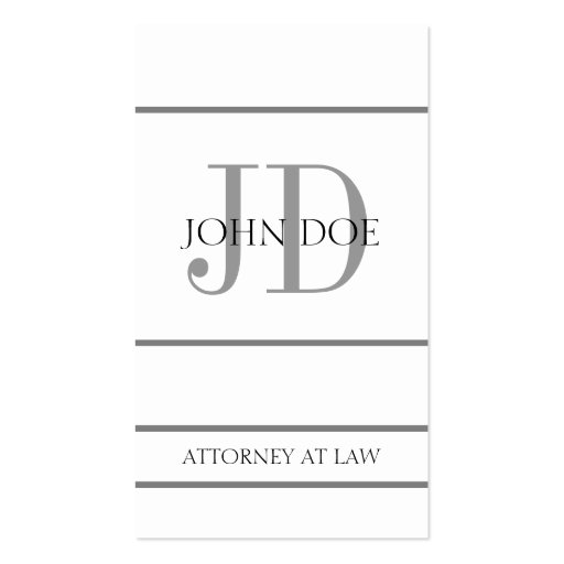 Attorney Vertical W/W Business Card Template (front side)