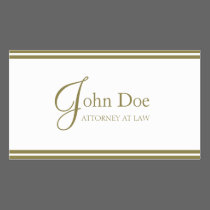 Attorney White/Gold Stripes -Available Letterhead- business cards