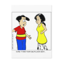 Attractive Calves? Funny Cartoon Tees & Gifts postcards by beardiethor123 Attractive Calves? Funny Cartoon Tees & Gifts postcards