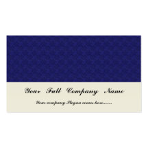 Attractive dark blue flowers with leafy petals on business card