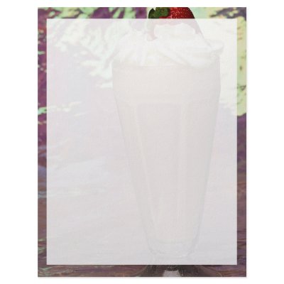 Attractive glass filled with Milkshake Letterhead Design by inspirelove