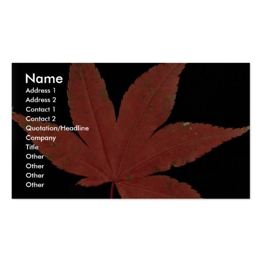 Attractive Japanese maple leaf Business Card