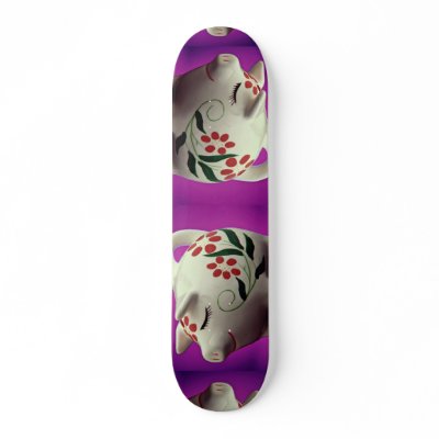 Attractive Piggy bank Skateboard Deck by inspirelove