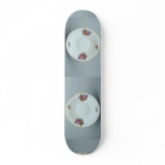 Attractive saucer plate with flowers design skate deck