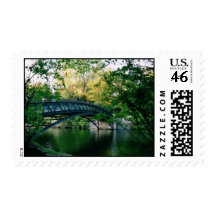 Attractive Small Bridge Over The Stream Stamp