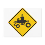 ATV Traffic Highway Sign Postcard