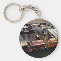 ATX motherboard view from connector edge Keychains