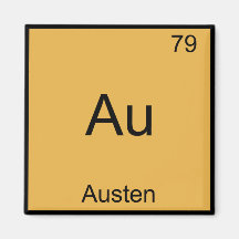 Au - Austen Funny Chemistry Element Symbol T-Shirt Fridge Magnets