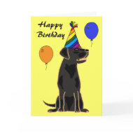 AU- Black Labrador Birthday Card card