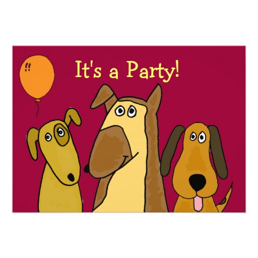 AU- Cute Puppy Dog Party Invitations