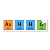 Au H2 O bumper stickers by AmericanElephant Au H2 O bumper stickers